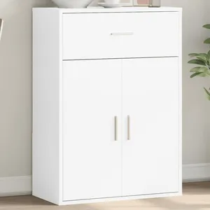 vidaXL Buffet blanc 60x30x84 cm bois d'ingénierie pas cher