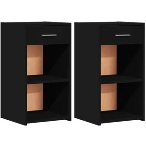 Comparateur de prix : vidaXL Tables de chevet 2 pcs noir 35x34x65 cm bois d’ingénierie