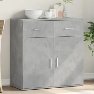 vidaXL Buffet gris béton 79x38x80 cm bois d'ingénierie pas cher