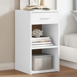 vidaXL Table de chevet blanc 35x34x65 cm bois d'ingénierie pas cher