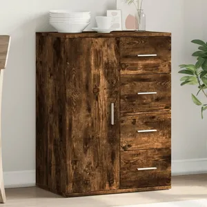 vidaXL Buffet chêne fumé 59x39x80 cm bois d'ingénierie pas cher
