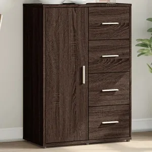 vidaXL Buffet chêne marron 60x31x84 cm bois d'ingénierie pas cher