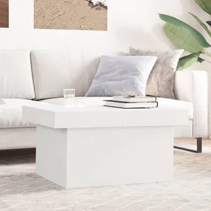 vidaXL Table basse blanc 80x55x40 cm bois d'ingénierie pas cher