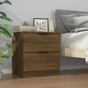 vidaXL Table de jardin avec dessus en verre marron résine tressée