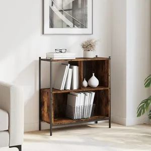 vidaXL Bibliothèque chêne fumé 72x28x77,5 cm bois d'ingénierie pas cher
