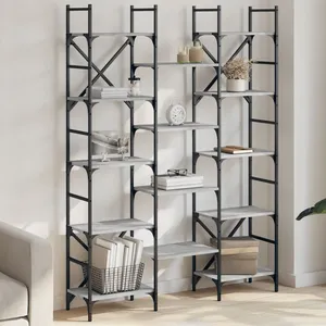 vidaXL Bibliothèque sonoma gris 127,5x28,5x172,5 cm bois d'ingénierie pas cher