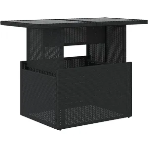 Comparateur de prix : vidaXL Table de jardin dessus en verre noir 100x55x73cm résine tressée