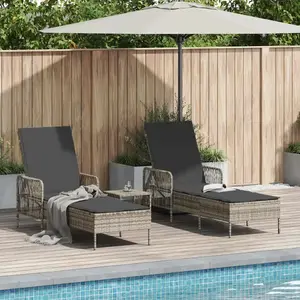 Vidaxl chaise longue ensemble de 3 gris clair et gris foncé pas cher