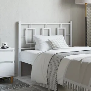 vidaXL Tête de lit métal blanc 100 cm pas cher