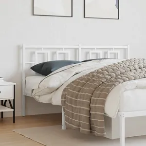 vidaXL Tête de lit métal blanc 150 cm pas cher