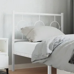 vidaXL Tête de lit métal blanc 90 cm pas cher