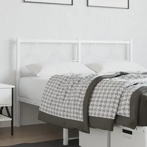 vidaXL Tête de lit métal blanc 135 cm pas cher