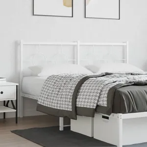 vidaXL Tête de lit métal blanc 150 cm pas cher