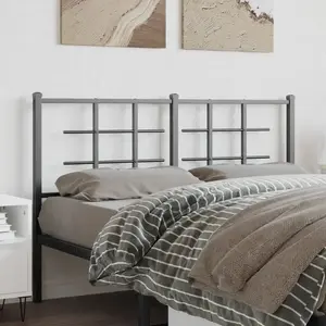 vidaXL Vidaxl Tête De Lit Métal Noir 140 Cm pas cher