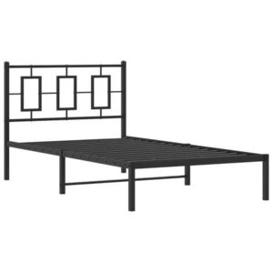 Vidaxl cadre de lit métal sans matelas avec tête de lit noir 100x200cm pas cher