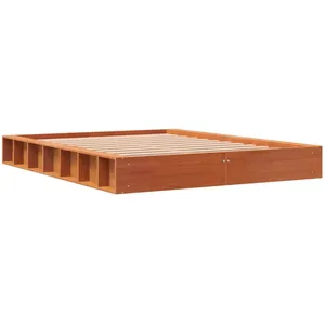 vidaXL Cadre de lit sans matelas cire marron 120x200cm bois pin massif pas cher