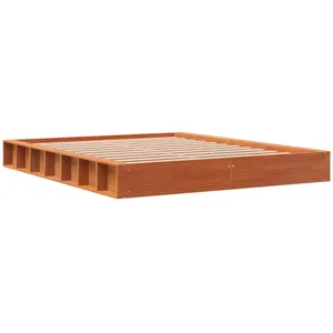 vidaXL Cadre de lit cire marron 150x200 cm bois de pin massif pas cher