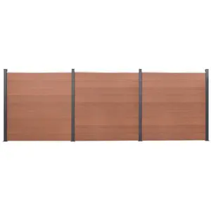 Comparateur de prix : vidaXL Ensemble de panneaux de clôture marron 526x186 cm WPC