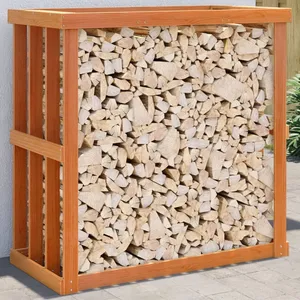 vidaXL Porte-bûches d’extérieur cire marron 109x52x106 cm bois pin pas cher
