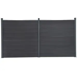 Comparateur de prix : vidaXL Ensemble de panneaux de clôture gris 353x186 cm WPC