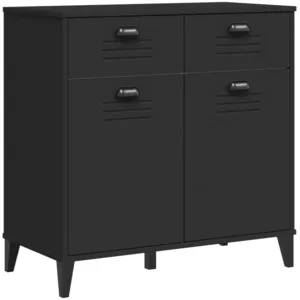 vidaXL Vidaxl Buffet Viken Noir 80x40x80 Cm Bois D'ingénierie pas cher