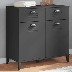 vidaXL Vidaxl Buffet Viken Gris Anthracite 80x40x80 Cm Bois D'ingénierie pas cher
