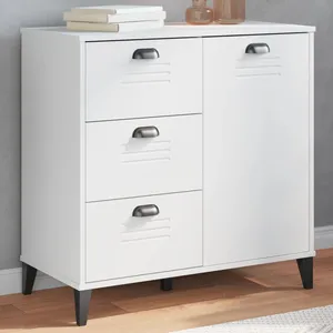 vidaXL Vidaxl Buffet Viken Blanc 80x40x80 Cm Bois D'ingénierie pas cher