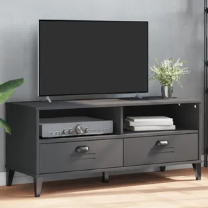 vidaXL Meuble TV VIKEN gris anthracite bois de pin solide pas cher