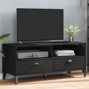 Vidaxl - Meuble tv viken noir bois de pin solide Noir pas cher