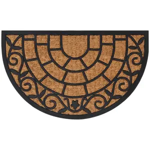 Comparateur de prix : vidaXL Tapis de porte demi-rond 45x75 cm caoutchouc et fibre de coco