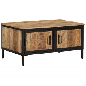 vidaXL Table basse 80x50x40 cm bois de manguier massif brut pas cher