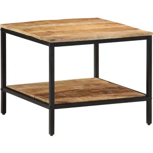 vidaXL Table basse 55x55x45 cm bois de manguier massif brut pas cher