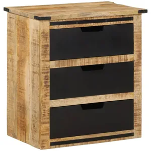 vidaXL Buffet avec 3 tiroirs 55x35x60 cm bois massif de manguier pas cher