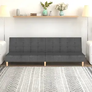 vidaXL Canapé-lit à 2 places gris clair tissu pas cher