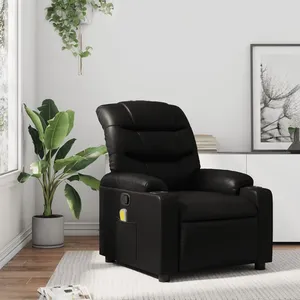 Comparateur de prix : vidaXL Fauteuil de massage inclinable Noir Similicuir