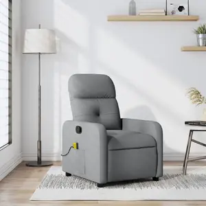 Comparateur de prix : vidaXL Fauteuil de massage inclinable Gris clair Tissu