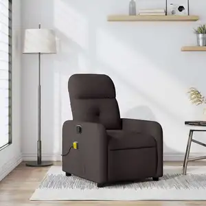 Comparateur de prix : vidaXL Fauteuil de massage inclinable Marron foncé Tissu