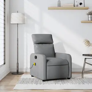 Comparateur de prix : vidaXL Fauteuil de massage inclinable Gris clair Tissu