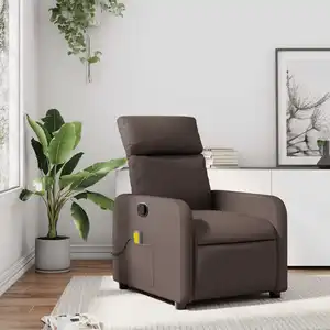 Comparateur de prix : vidaXL Fauteuil de massage inclinable Marron Similicuir