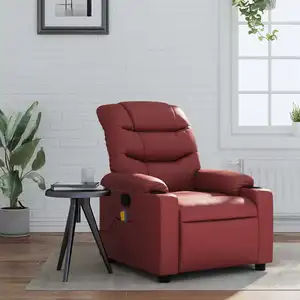 vidaXL Fauteuil de massage inclinable Rouge bordeaux Similicuir pas cher