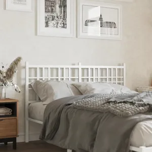 vidaXL Tête de lit métal blanc 137 cm pas cher
