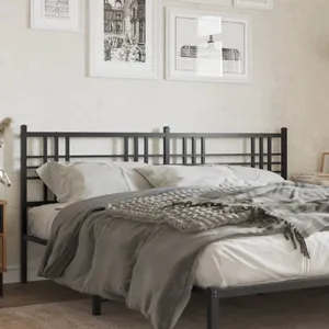 vidaXL Tête de lit métal noir 180 cm pas cher