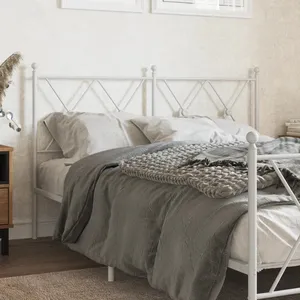 vidaXL Tête de lit métal blanc 137 cm pas cher