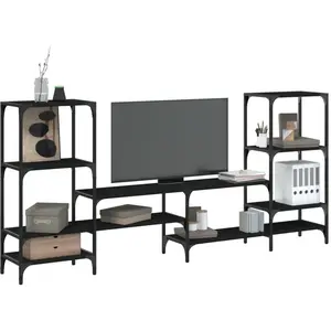 vidaXL Meuble TV noir 206,5x28,5x95 cm Bois d'ingénierie pas cher