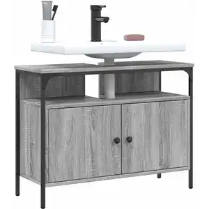 vidaXL Armoire lavabo de salle de bain sonoma gris 80x30x60 cm pas cher