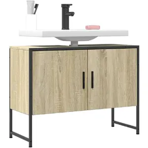 vidaXL Armoire lavabo de salle de bain chêne sonoma bois d'ingénierie pas cher