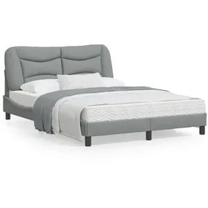 vidaXL Cadre de lit avec tête de lit Gris clair 120x200 cm Tissu pas cher