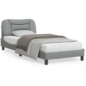 vidaXL Cadre de lit avec tête de lit Gris clair 80x200 cm Tissu pas cher