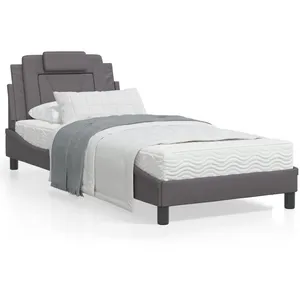 vidaXL Cadre de lit avec tête de lit Gris 80x200 cm Similicuir pas cher