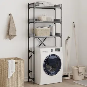 Comparateur de prix : vidaXL Étagère de lave-linge sonoma gris 67x25x163 cm bois ingénierie